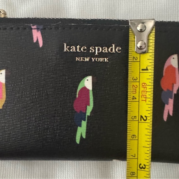 Kate Spade New York pre-loved EUC like new Black Wallet w/ Colorful Birds Design - Picture 4 of 8